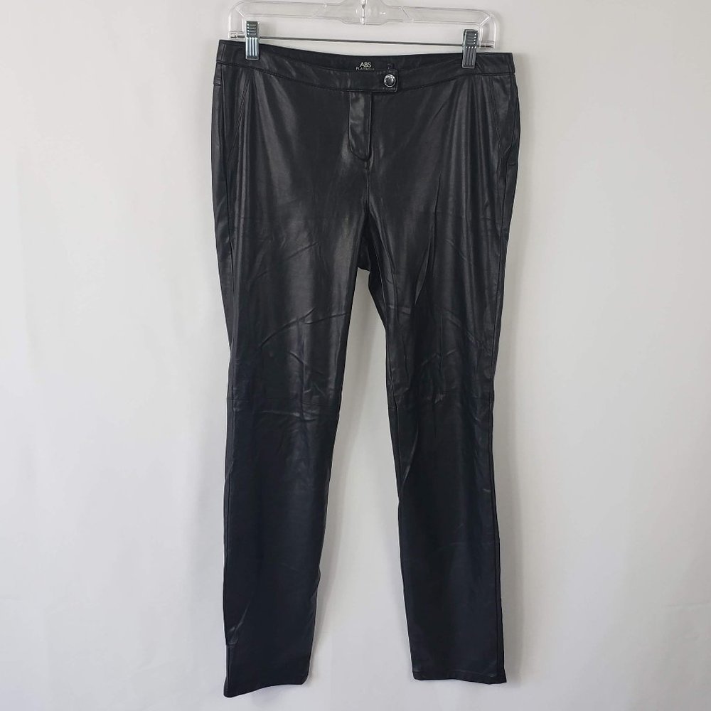 ABS Platinum Black Faux Leather Pants